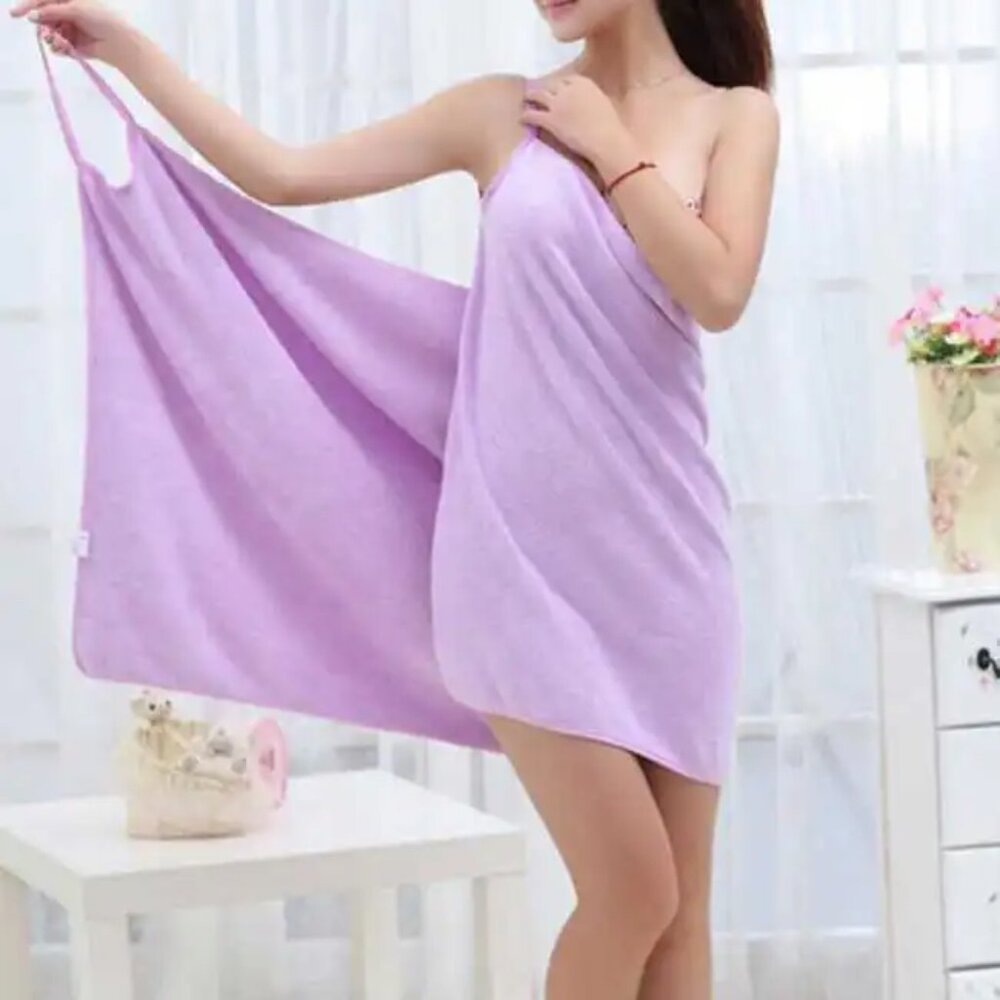 🌸. #1457-75. Wearable solid color robes bath towel - Picture 1 of 3